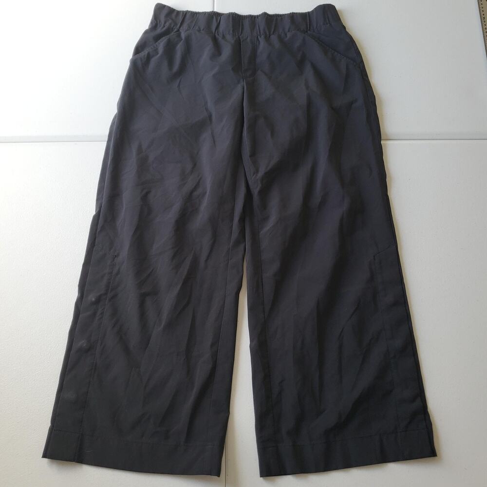 J Jill Fit Pants Womens Small Black Wide Leg Pull On Stretch Travel Casual